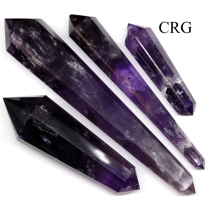 QTY 1 - Fully Polished Extra Quality Amethyst Double Terminated Wand (400-500 GRAMS) avg