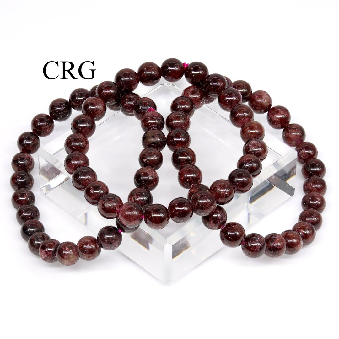 QTY 1 - Garnet Tumbled Bead Stretch Bracelet / 8mm AVGCrystal River Gems