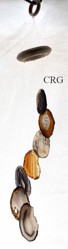 QTY 1 - Gray/Black Agate Wind Chime / SmallCrystal River Gems