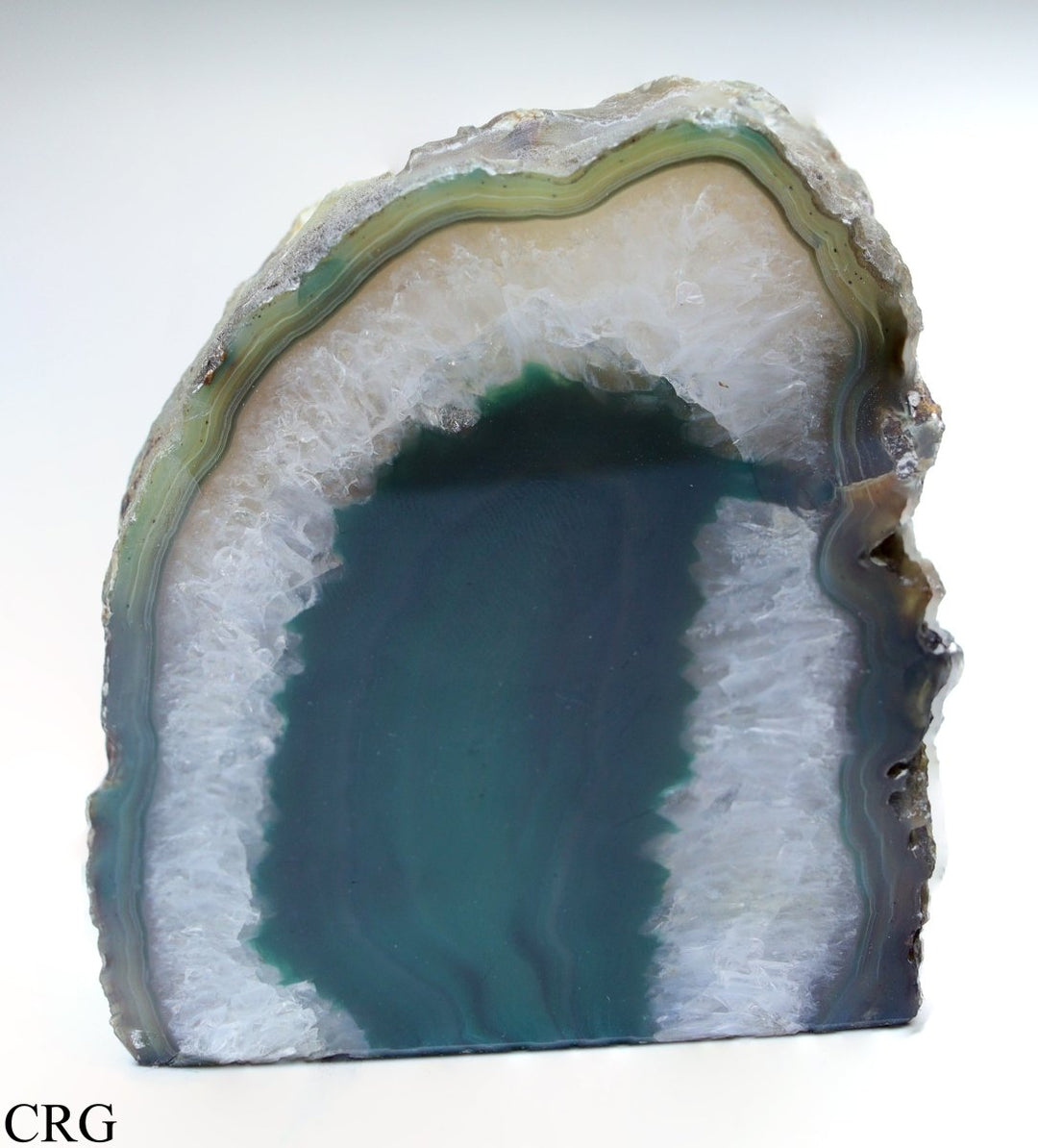 QTY 1 - Green Agate Geode Tea Light Candle Holder