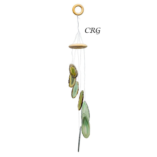 QTY 1 - Green Agate Wind Chime / Small - Crystal River Gems