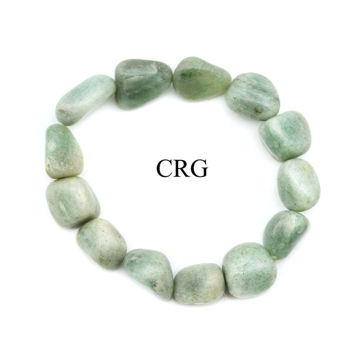 QTY 1 - Green Aventurine Tumbled Bead Stretch Bracelet / 10 - 15mm AVGCrystal River Gems