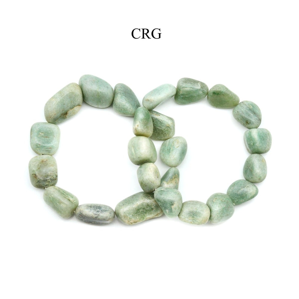 QTY 1 - Green Aventurine Tumbled Bead Stretch Bracelet / 10 - 15mm AVGCrystal River Gems