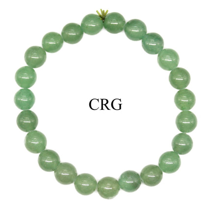 QTY 1 - Green Aventurine Tumbled Bead Stretch Bracelet / 8mm AVG - Crystal River Gems