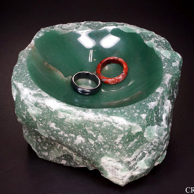 QTY 1 - Green Quartz Bowl / Jewelry Dish / 3.75"-5" avg. - Crystal River Gems