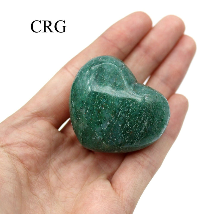 QTY 1 - Green Quartz Puffy Heart / 1 - 2" AVGCrystal River Gems