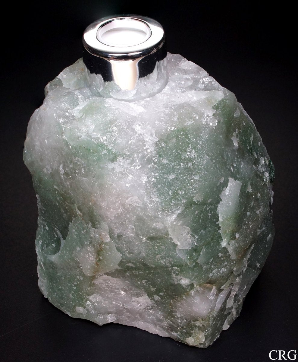 QTY 1 - Green & White Quartz Oil DiffuserCrystal River Gems