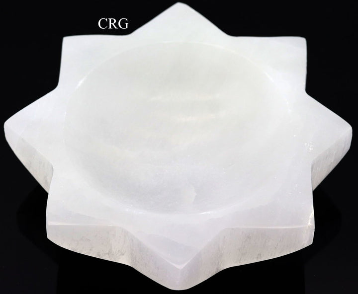 QTY 1 - Hand-Carved 8 Sided Sun Selenite Bowl (15 cm)
