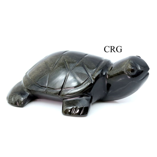 QTY 1 - Hand Carved Black Obsidian Turtle - Crystal River Gems