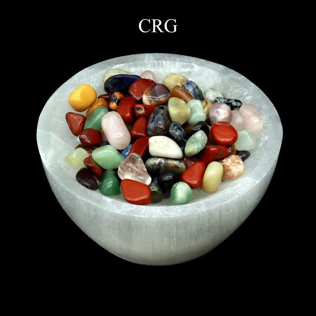 QTY 1 - Hand Carved Selenite Bowl 10cm (1.25" H x 3.50" D) Avg - Crystal River Gems