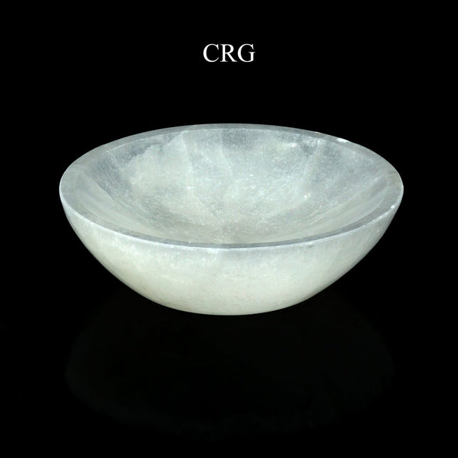 QTY 1 - Hand-Carved Selenite Bowl / 14cm AVG - Crystal River Gems