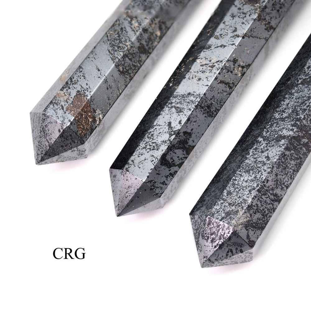 QTY 1 - Hematite Double Pointed Wand / 3 - 5" AVGCrystal River Gems