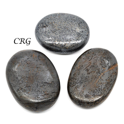 QTY 1 - Hematite Palm Stone / 2" Avg