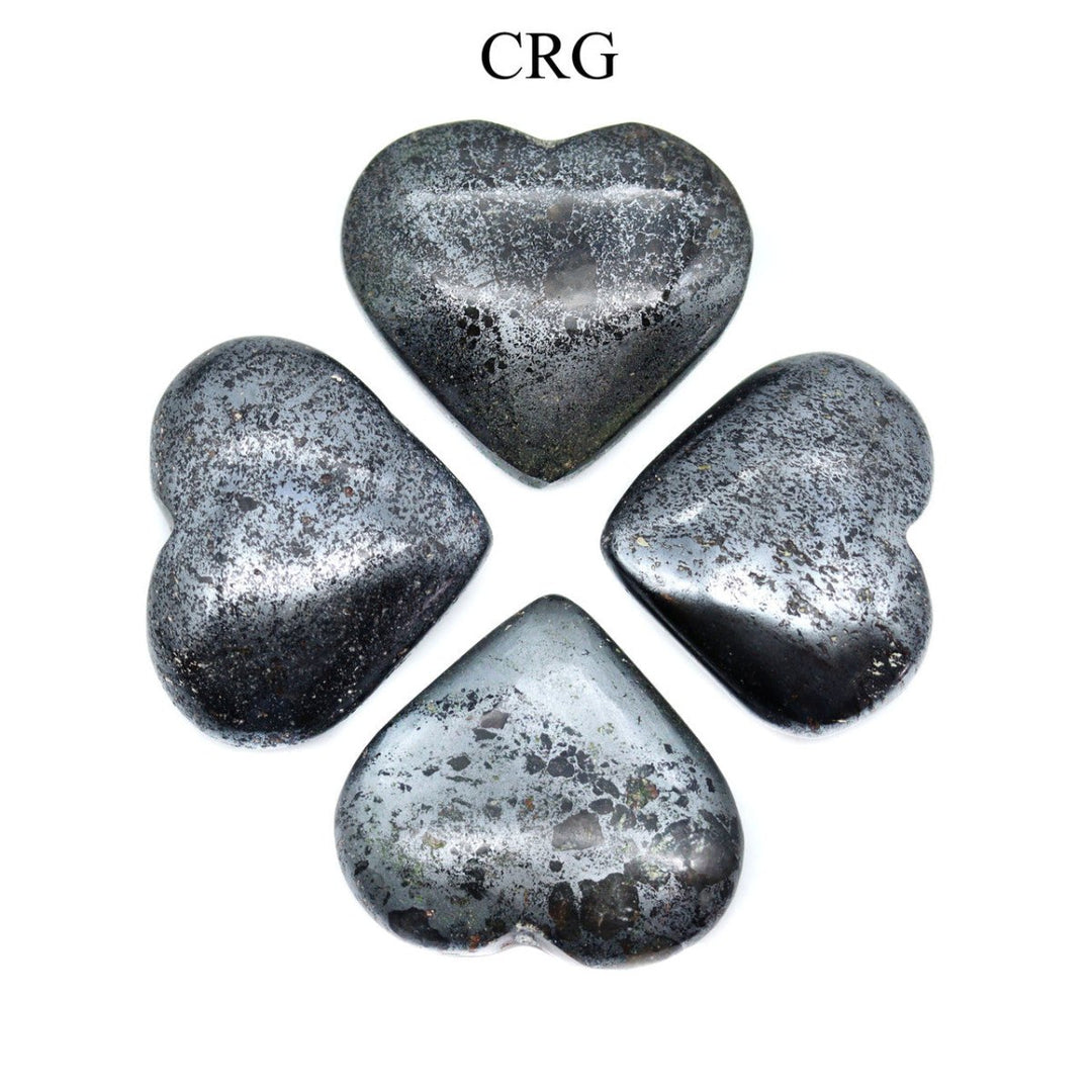 QTY 1 - Hematite Puffy Heart / 1 - 1.5" AVGCrystal River Gems