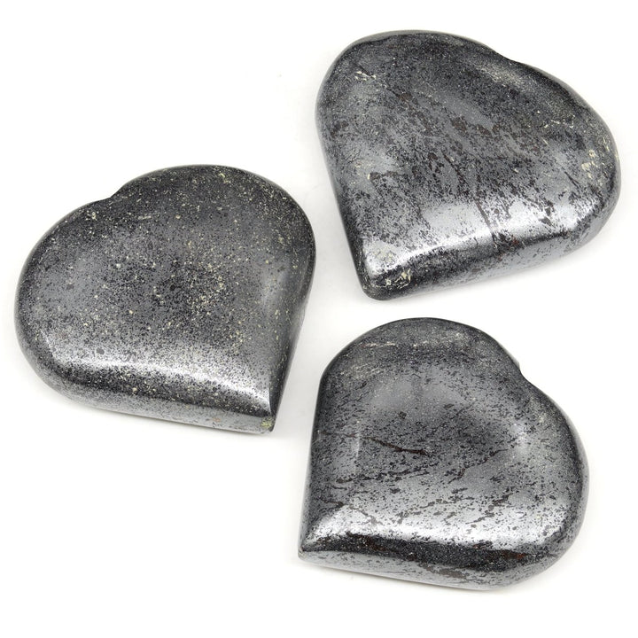 Hematite Puffy Heart - 2"-4" - QTY 1