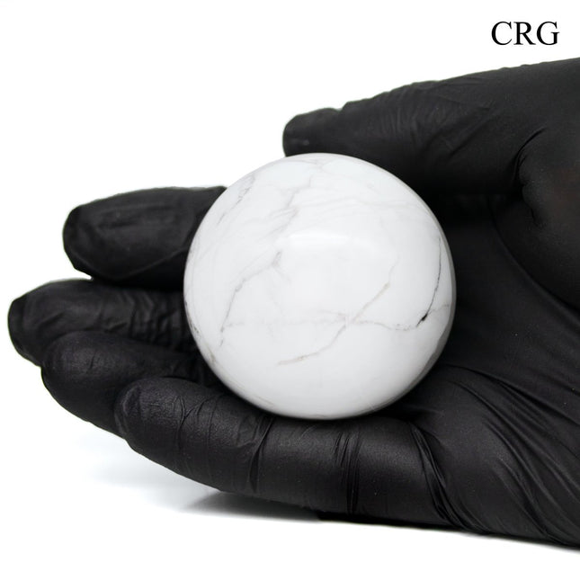 QTY 1 - Howlite Gemstone Sphere / 40-50mm AVG - Crystal River Gems