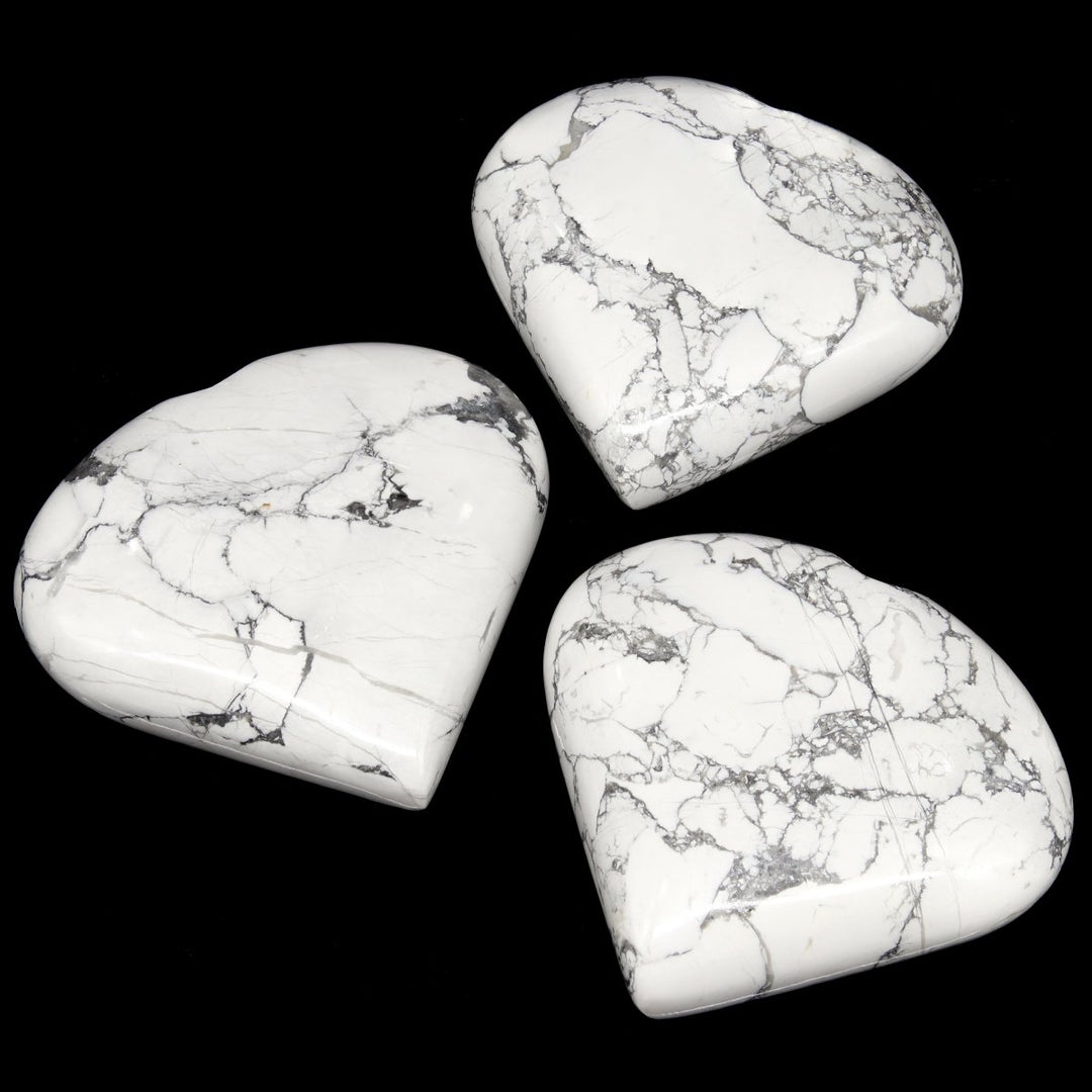 QTY 1 - Howlite Puffy Heart / 2 - 4" AVGCrystal River Gems