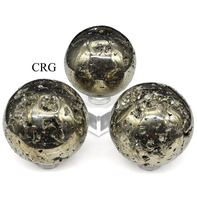 QTY 1 - Iron Pyrite Sphere / 40-60mm AVG - Crystal River Gems