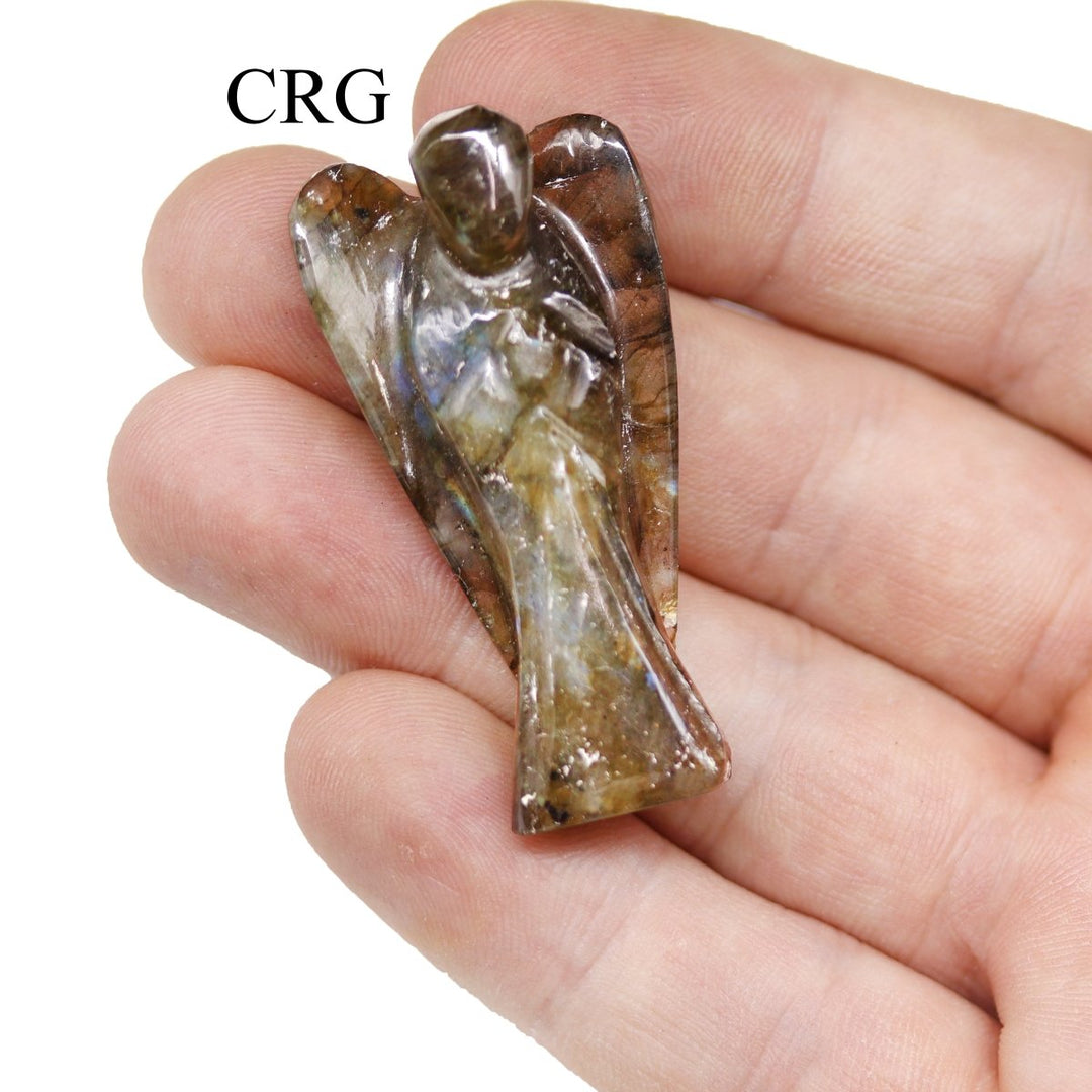 QTY 1 - Labradorite Gemstone Pocket Angel / 2" AVGCrystal River Gems