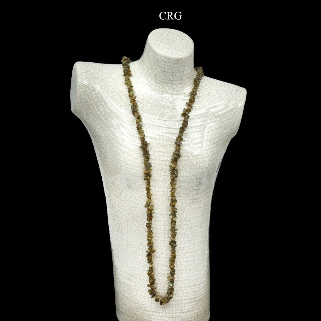 QTY 1 - Labradorite Strand Chip Necklace / 32" AVGCrystal River Gems