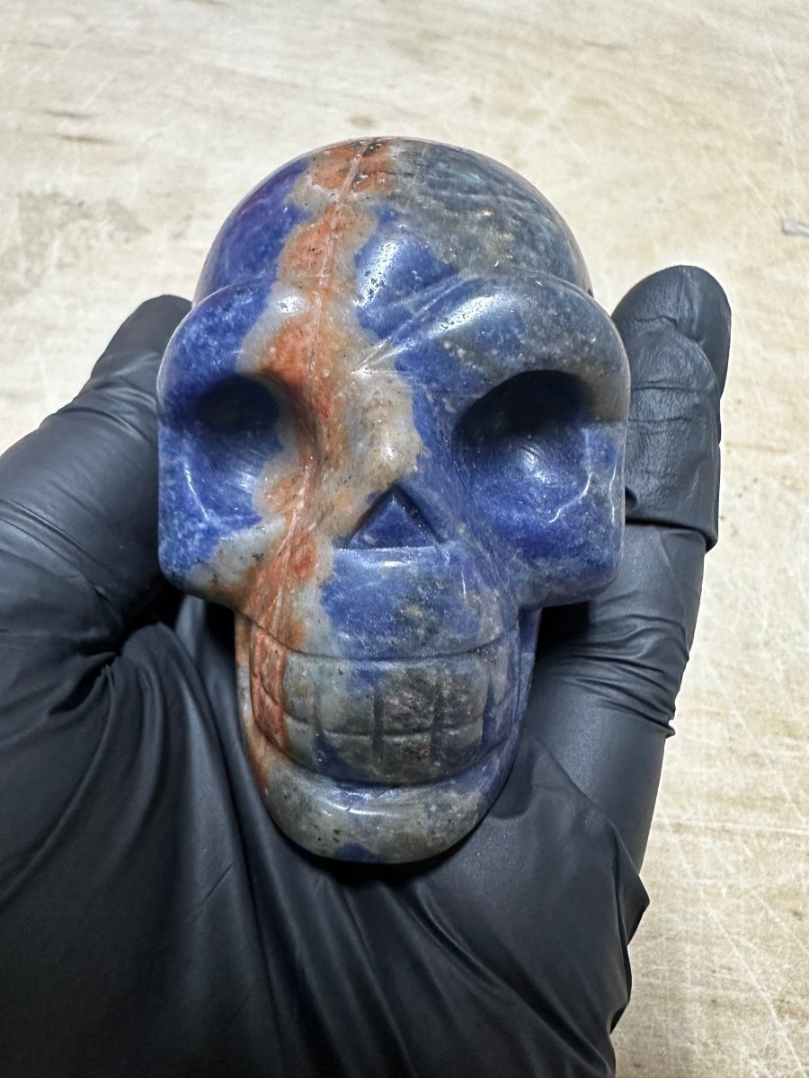 QTY 1 - Lapis Lazuli Gemstone Skull / 3" AVG