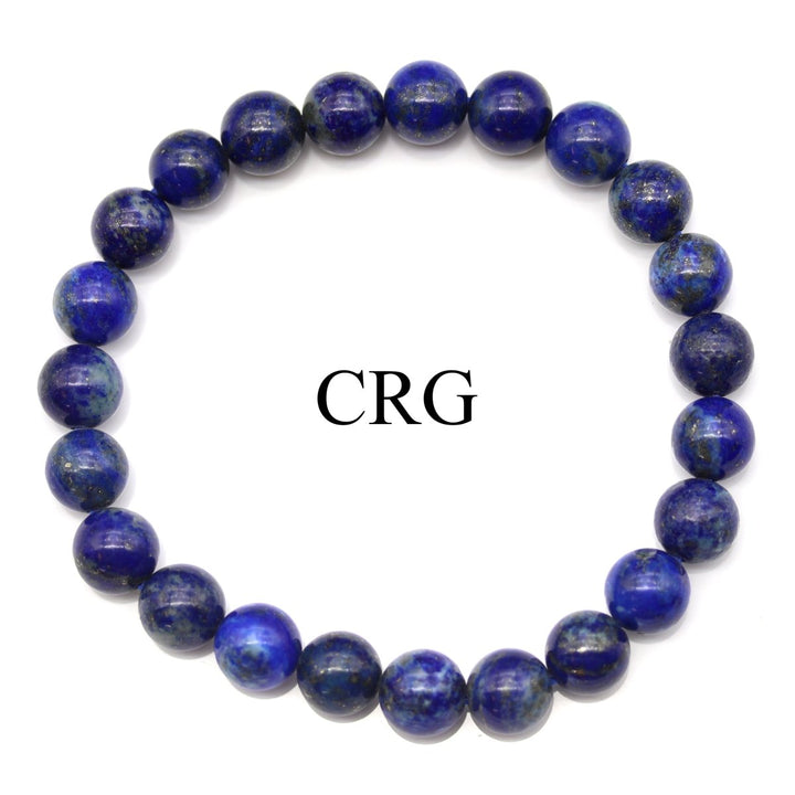 QTY 1 - Lapis Stretch Bracelet / 8 mm Round BeadsCrystal River Gems