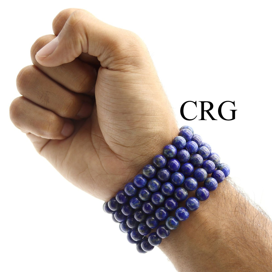 QTY 1 - Lapis Stretch Bracelet / 8 mm Round Beads