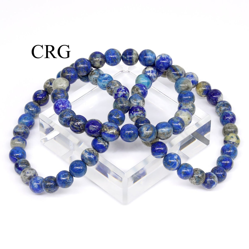 QTY 1 - Lapis Tumbled Bead Stretch Bracelet / 8mm AVGCrystal River Gems