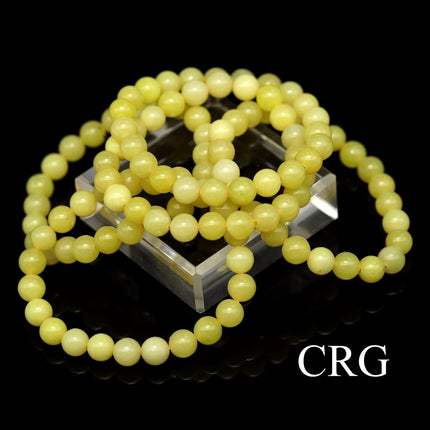 QTY 1 - Lemon Jade Stretch Bracelet / 8mm AVG - Crystal River Gems