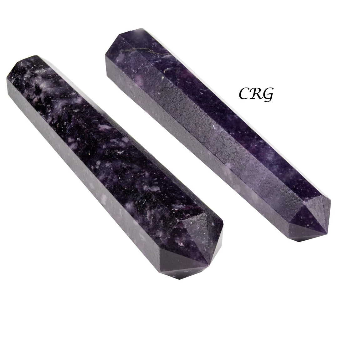 QTY 1 - Lepidolite Double Pointed Wand / 3-5" Avg