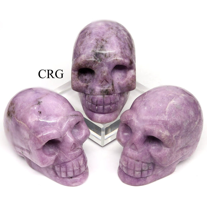 QTY 1 - Lepidolite Gemstone Skull / 3" AVGCrystal River Gems