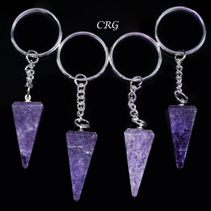 QTY 1 - Lepidolite Obelisk Keychain / 1" - 2" Avg.Crystal River Gems