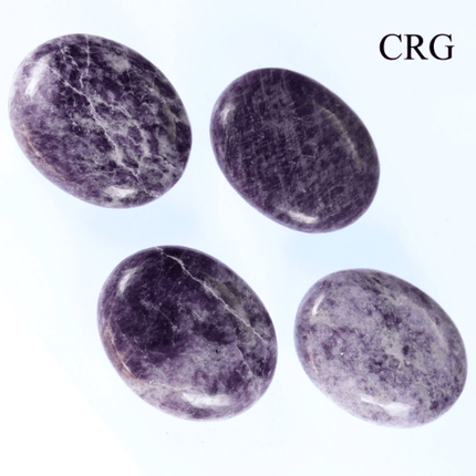 QTY 1 - Lepidolite Palm Stone from India / 80 MM AVG - Crystal River Gems