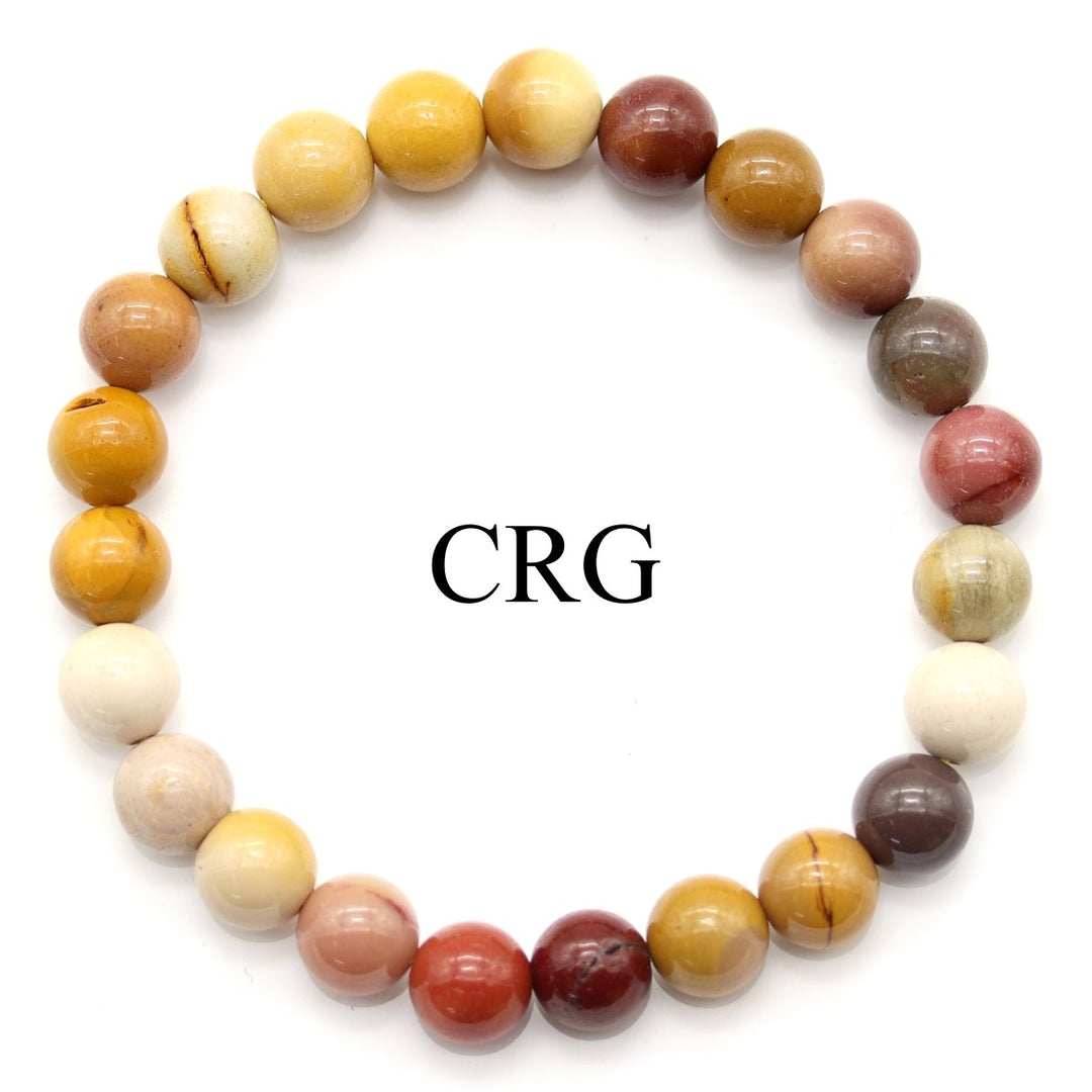 QTY 1 - Mookaite Stretch Bracelet / 8 mm Round BeadsCrystal River Gems