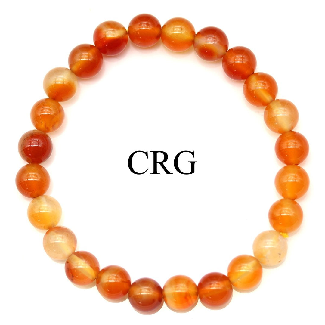 QTY 1 - Natural Red Agate Stretch Bracelet / 8mm AVG
