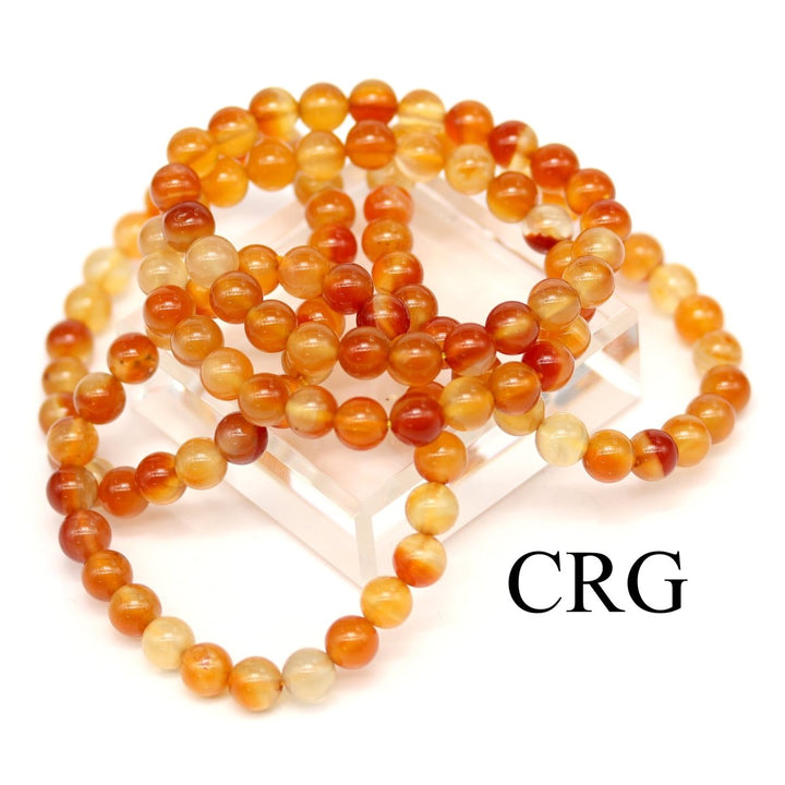 QTY 1 - Natural Red Agate Stretch Bracelet / 8mm AVG