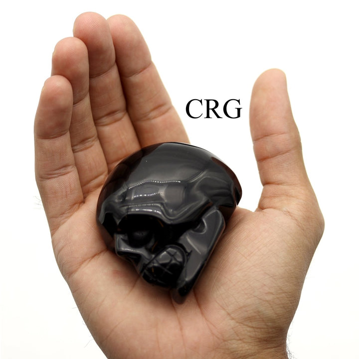 QTY 1 - Obsidian Gemstone Skull / 3" AVG