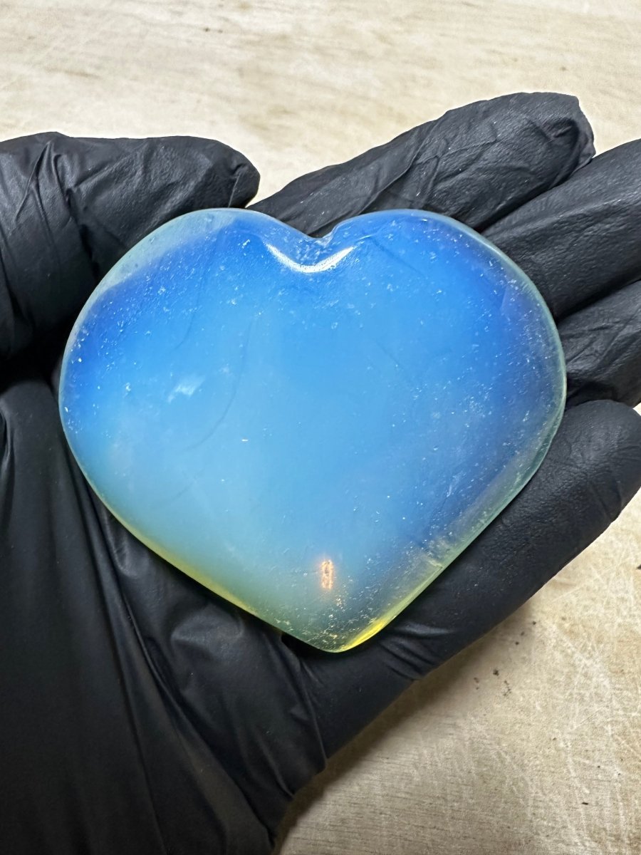 QTY 1 - Opalite Puffy Heart / 2 - 4" AVGCrystal River Gems