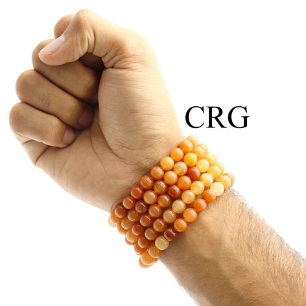 QTY 1 - Orange Quartz Stretch Bracelet / 8mm VG