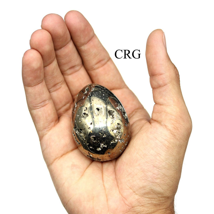 QTY 1 - Peru Iron Pyrite Egg / 45 - 50MMCrystal River Gems