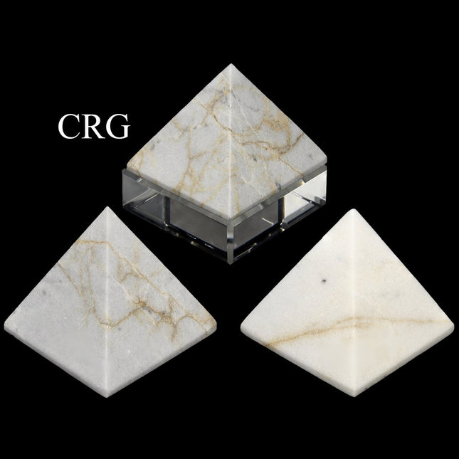 QTY 1 - Peru White Onyx Pyramid / 80-90mm - Crystal River Gems