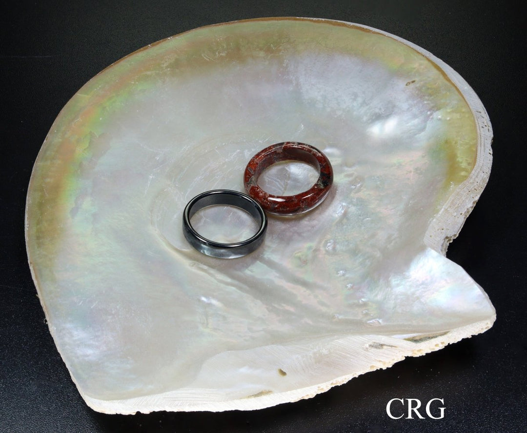 QTY 1 - Polished Mother of Pearl Shell Dish / 4.5 - 6" AVGCrystal River Gems