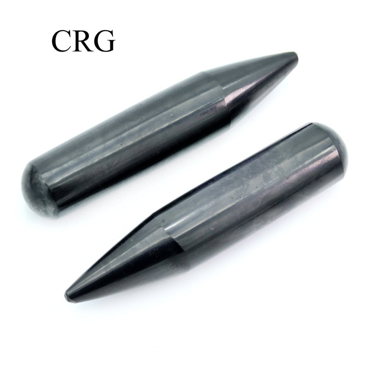 QTY 1 - Polished Russian Shungite Cylindrical Massage Pencil / 10 cmCrystal River Gems