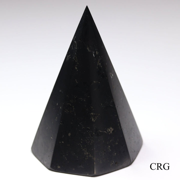 Polished Shungite Pyramid with Octagonal Base - 6 cm - Qty 1Crystal River Gems