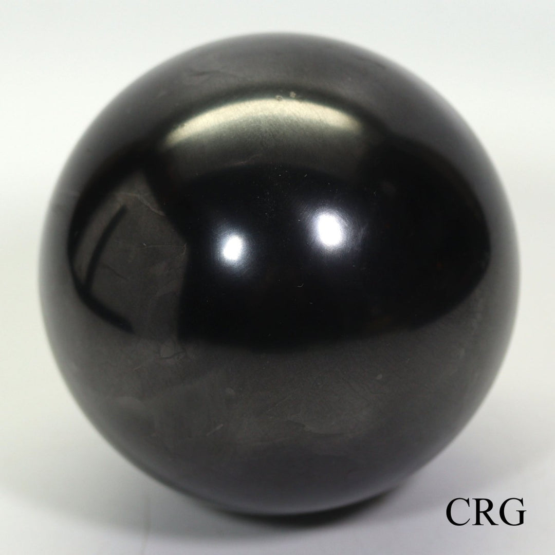 QTY 1 - Polished Russian Shungite Sphere / 10cm AVGCrystal River Gems