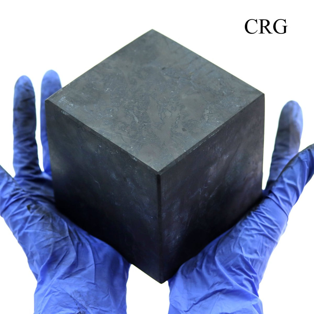 QTY 1 - Polished Shungite Cube / 10cm AVGCrystal River Gems