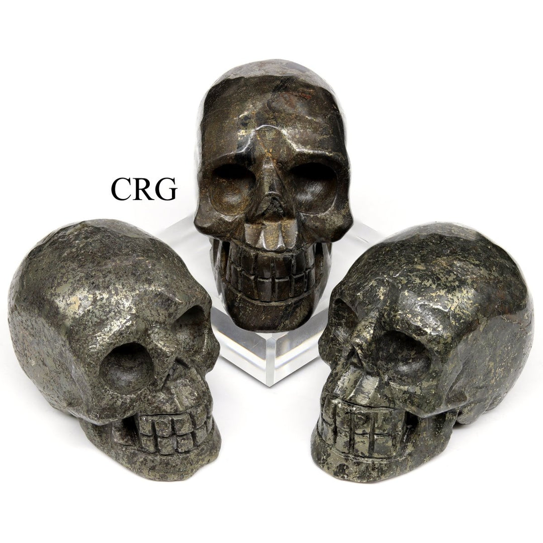 QTY 1 - Pyrite Gemstone Skull / 3" AVG