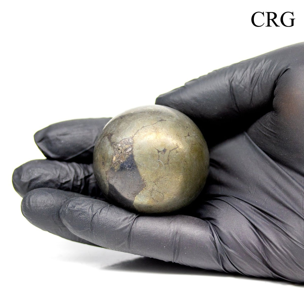 QTY 1 - Pyrite Gemstone Sphere / 40-50mm AVG