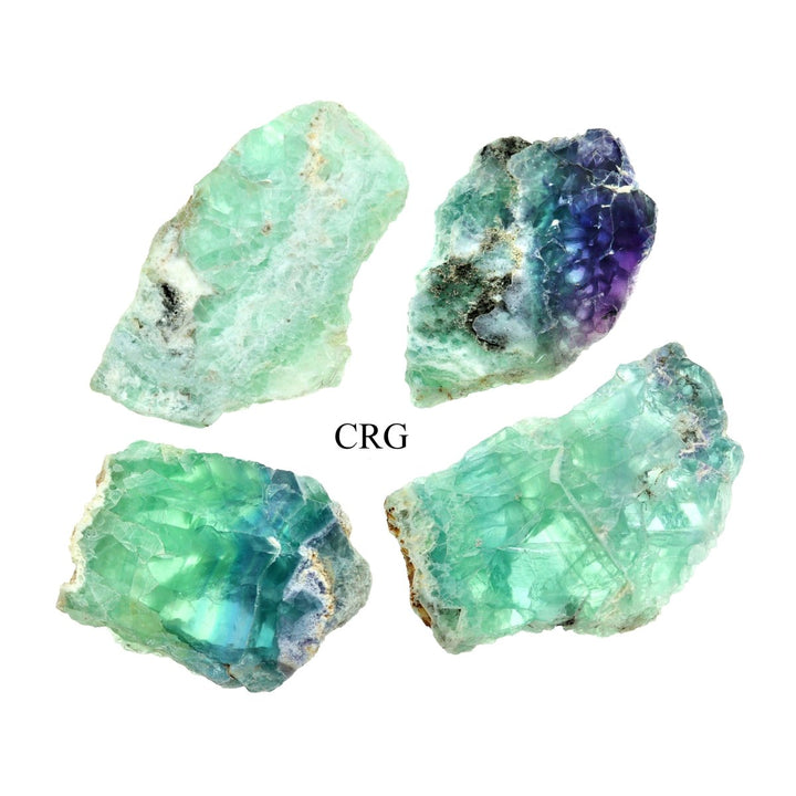 QTY 1 - Rainbow Fluorite Slab with White Matrix / 4-7" AVG