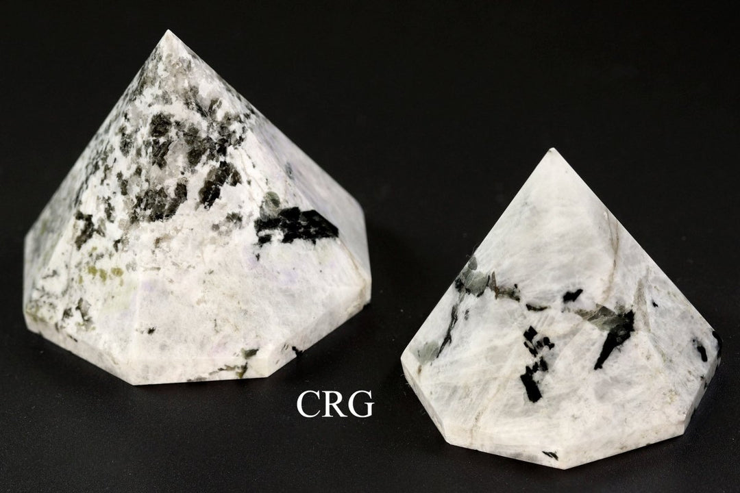 QTY 1 - Rainbow Moonstone Décor Diamond Point / 2" AVG